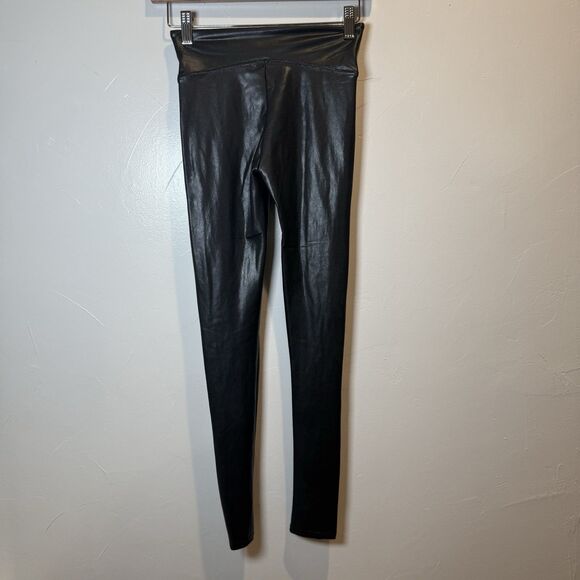 Spanx Faux Leather Stripe Leggings Size XS NWT Vegan - Picture 7 of 16